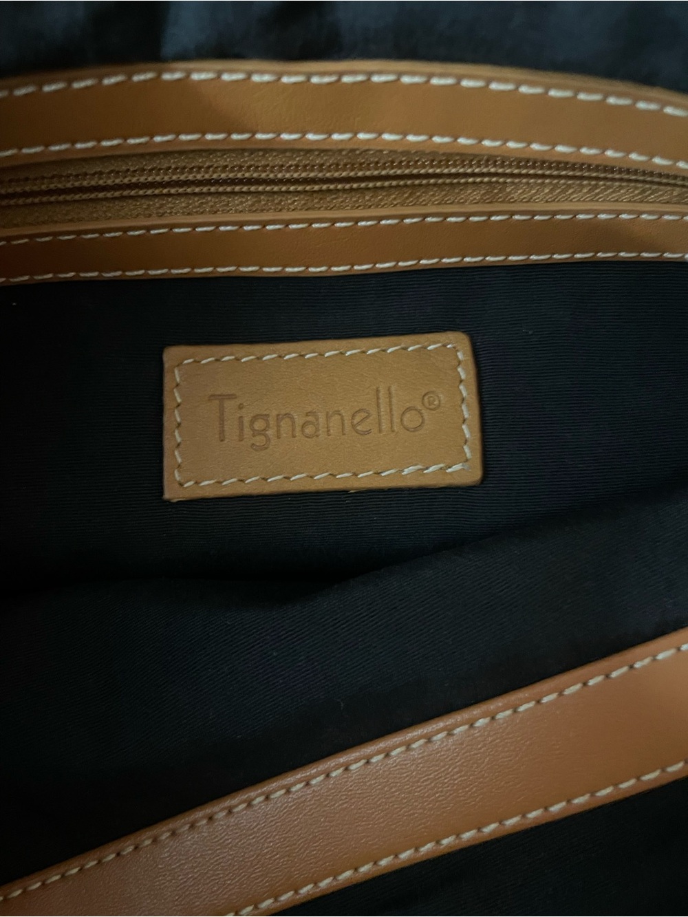 Tignanello Caramel Tan Leather Shoulder Bag - Picture 4 of 4